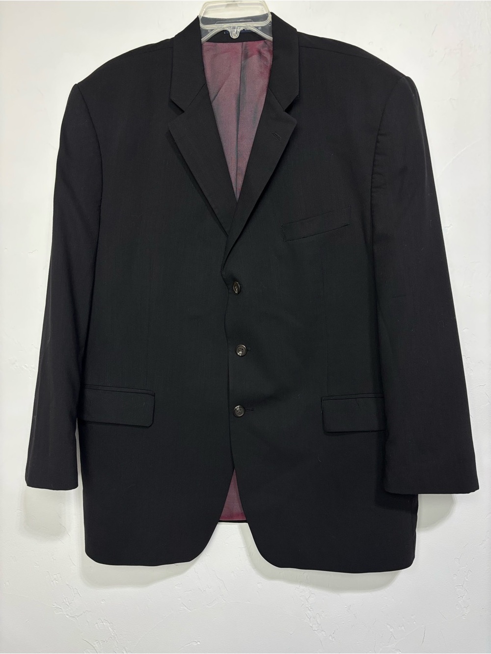 Ralph Lauren Wool Men's Black Blazer Suit Jacket ~48-50" Chest R Length Career
